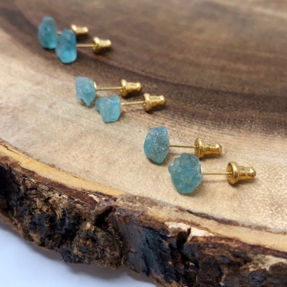 Estrella & Luna Jewelry - RESTOCK Raw Aquamarine Crystal Earrings